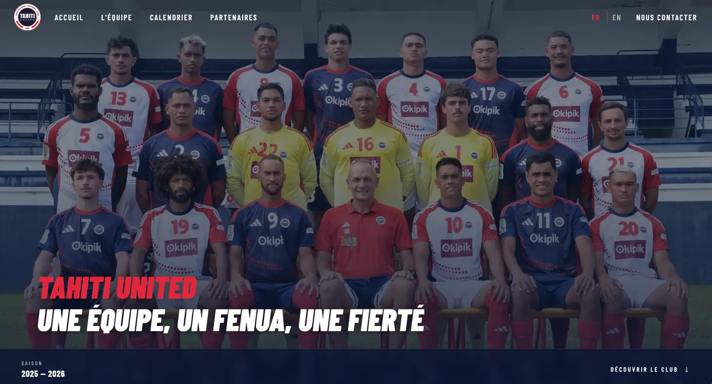 Page d’accueil du site Tahiti United